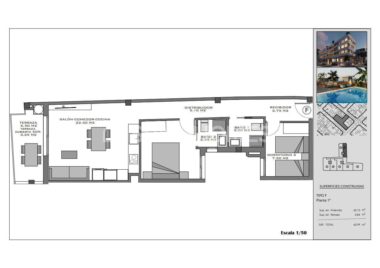 Penthouse w Santa Pola, Alicante, Hiszpania 3 sypialnie, 87 mkw. nr 142691