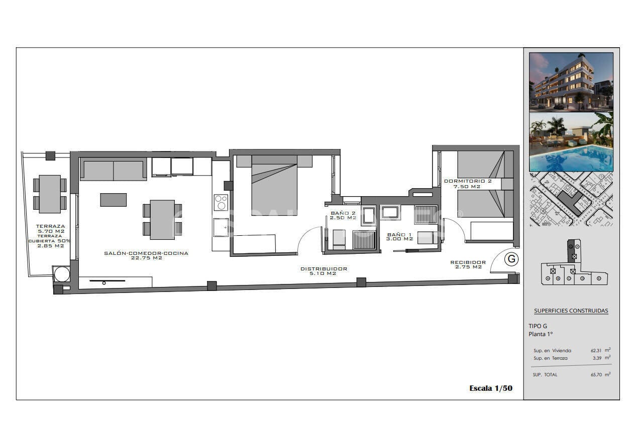 Penthouse w Santa Pola, Alicante, Hiszpania 3 sypialnie, 87 mkw. nr 142691