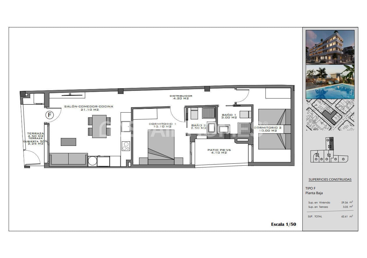 Penthouse w Santa Pola, Alicante, Hiszpania 3 sypialnie, 87 mkw. nr 142691
