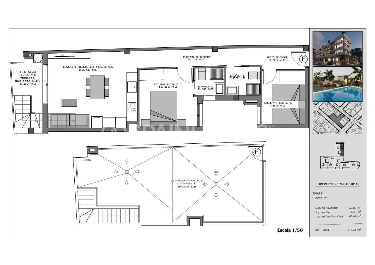 Penthouse w Santa Pola, Alicante, Hiszpania 3 sypialnie, 87 mkw. nr 142691