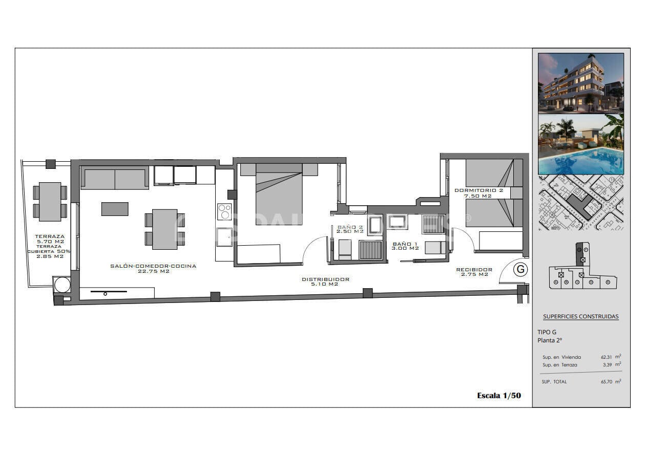 Penthouse w Santa Pola, Alicante, Hiszpania 3 sypialnie, 87 mkw. nr 142691