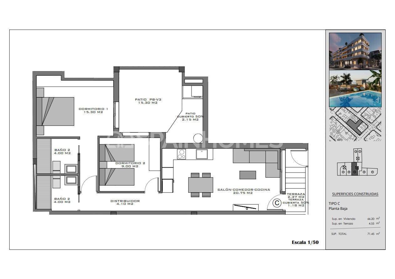 Penthouse w Santa Pola, Alicante, Hiszpania 3 sypialnie, 87 mkw. nr 142691