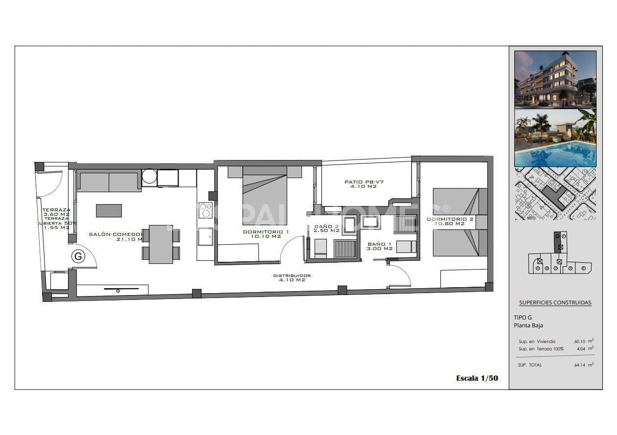 Penthouse w Santa Pola, Alicante, Hiszpania 3 sypialnie, 87 mkw. nr 142691