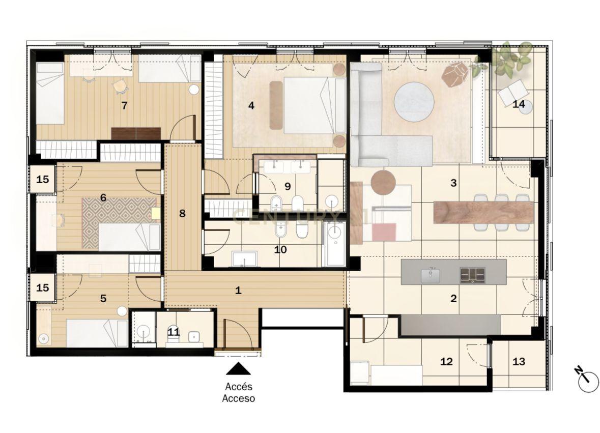 Apartamento en Barcelona, España 4 dormitorios, 208 m2 No. 168516