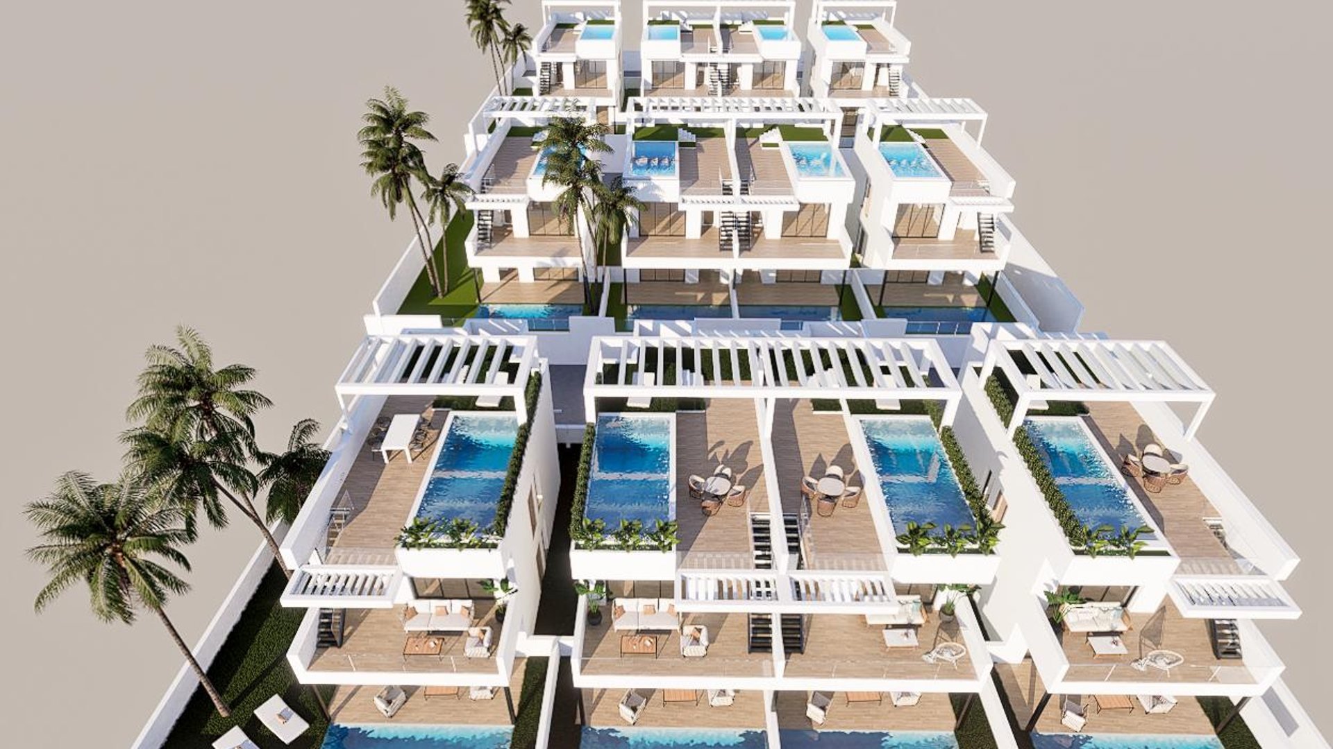 Bungalow i Mirador Hills Resort, Finestrat, Alicante, Spanien 3 sovrum, 255.59 kvm. Nr. 73223