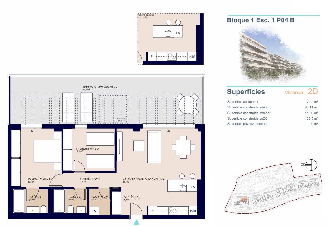 Apartment in Denia, Alicante, Spain 2 bedrooms, 77 sq.m. No. 181076