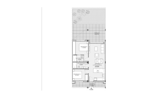 Планировка Квартиры «2BR-1» 2 спальни в ЖК SERENA BREEZE 3