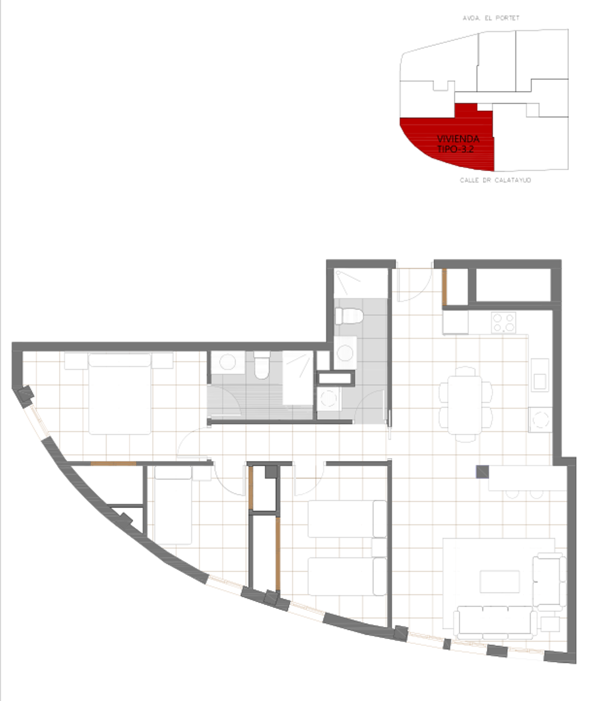 Appartamento a Moraira, Alicante, Spagna 3 camere da letto, 87 mq. N° 80287