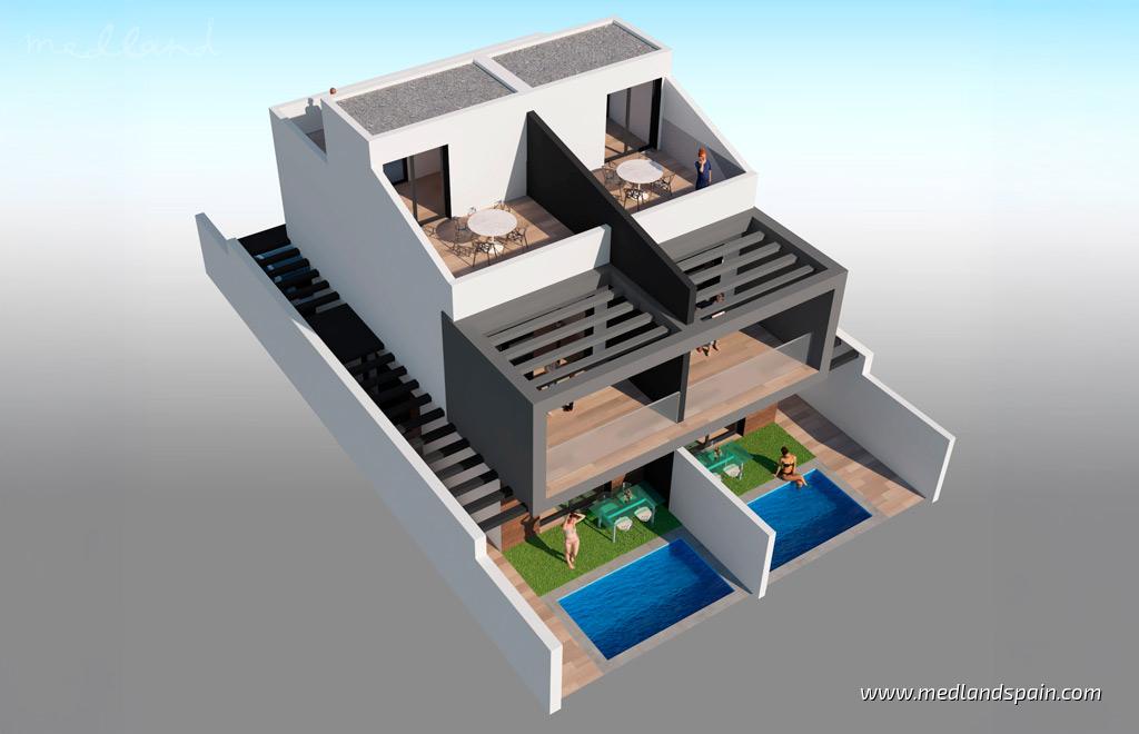 Villa en Santiago de la Ribera, Murcia, España 3 dormitorios, 107 m2 No. 132991