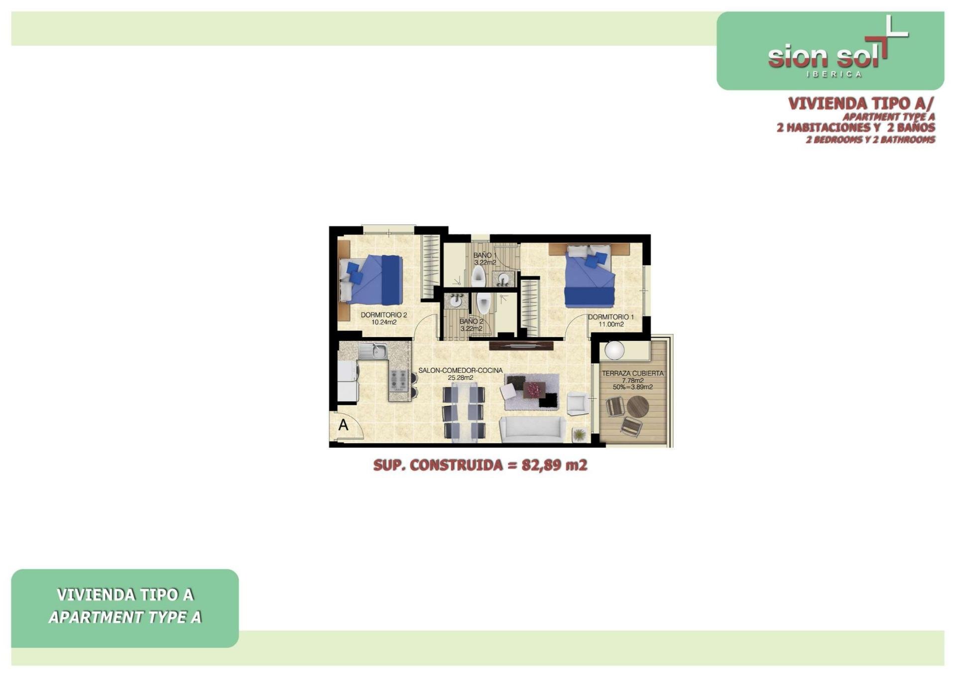 Appartamento a Torrevieja, Alicante, Spagna 2 camere da letto, 67 mq. N° 166012