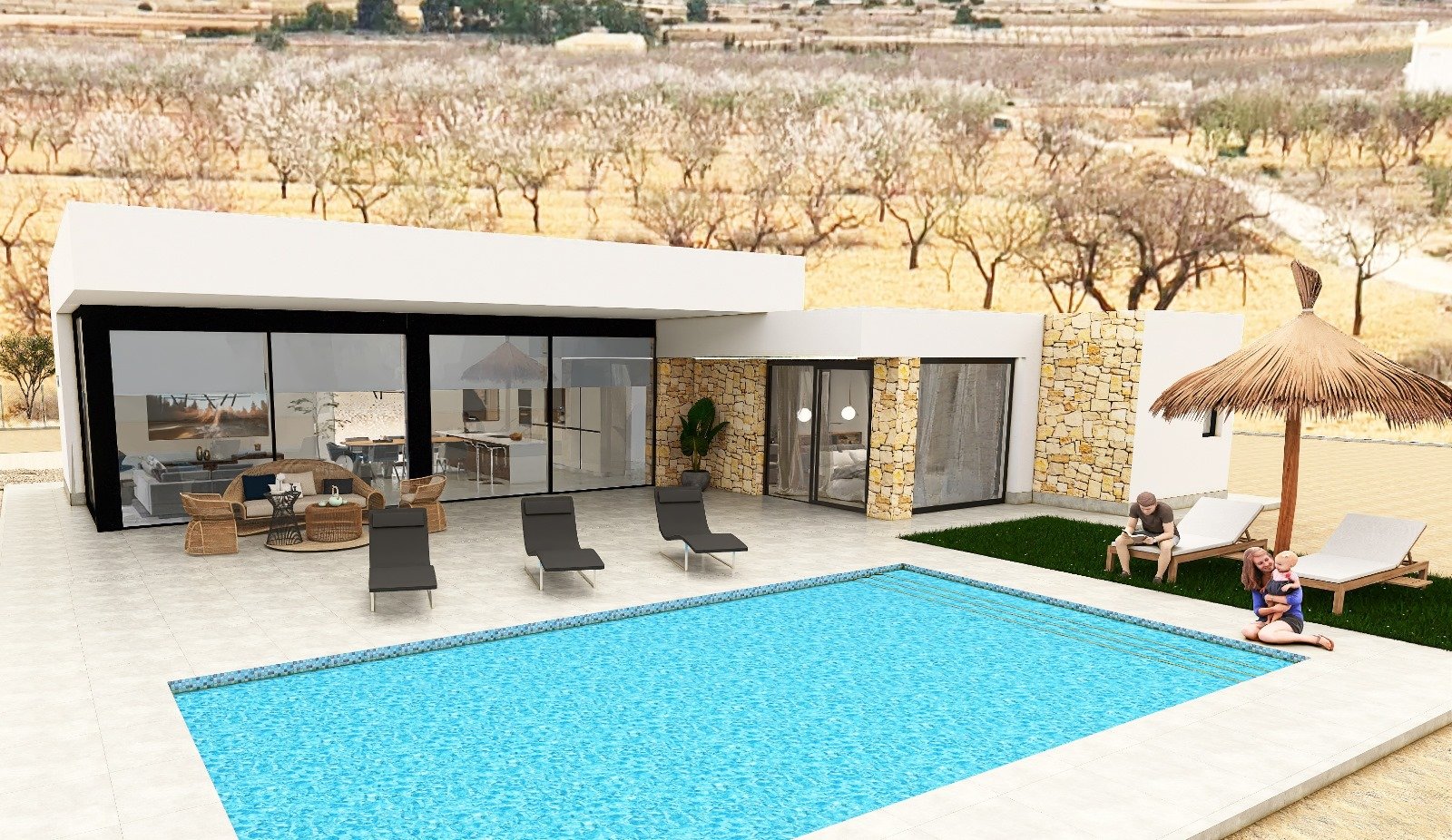 Villa i Pinoso, Alicante, Spanien 3 sovrum,  Nr. 186883