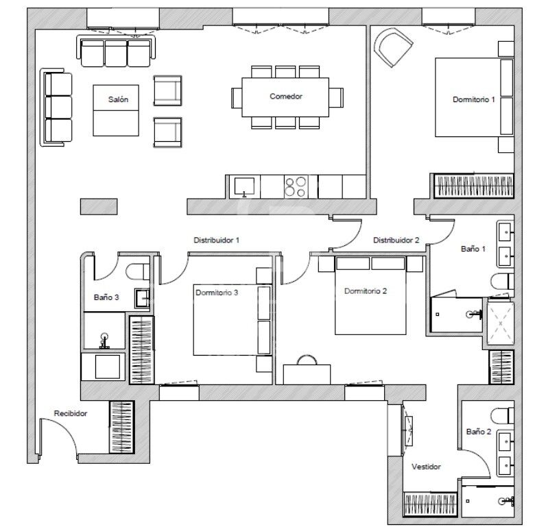 Apartamento en Madrid, España 3 dormitorios, 161 m2 No. 157169