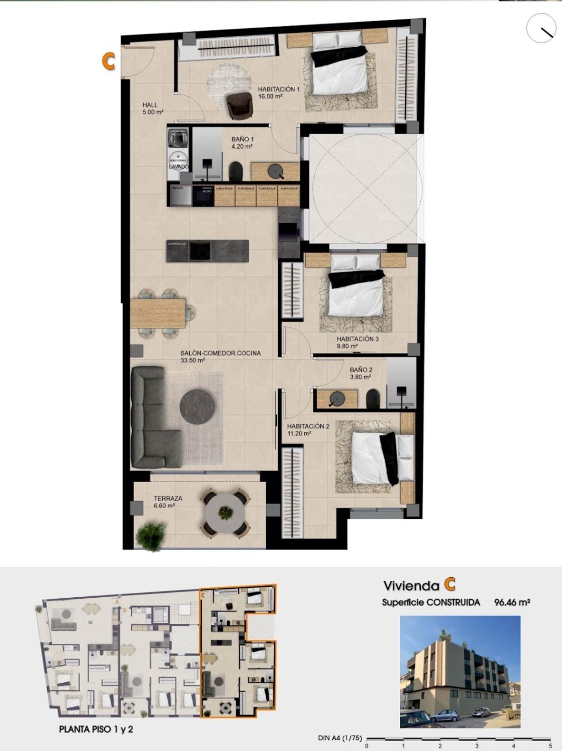 Apartamento en Elche, Alicante, España 2 dormitorios, 84.7 m2 No. 181643