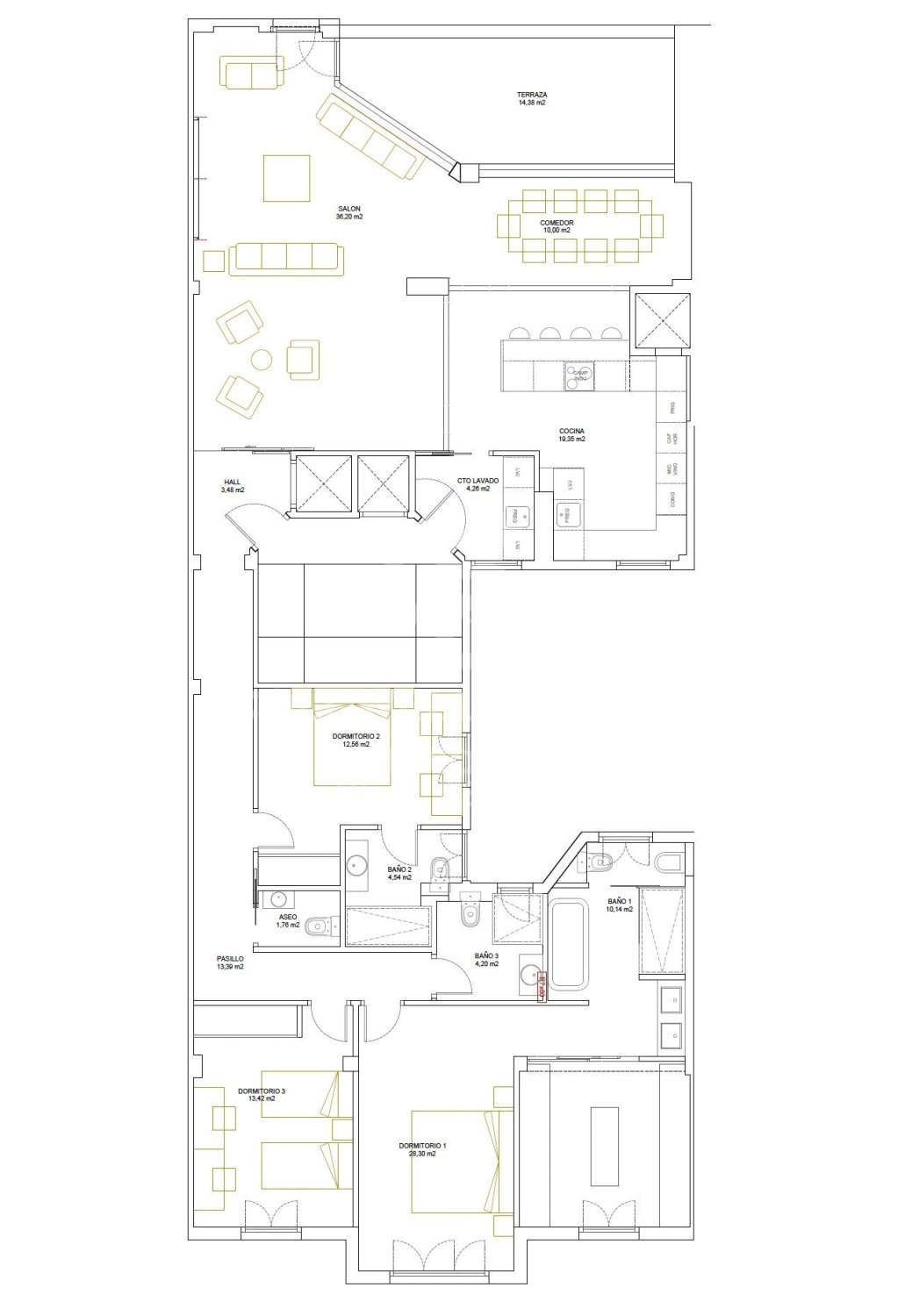 Penthouse w Madrid, Hiszpania 3 sypialnie, 253 mkw. nr 157193