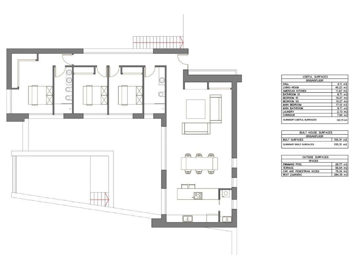 Villa in Alcalali, Alicante, Spanien 3 Schlafzimmer, 123 m2 Nr. 78843