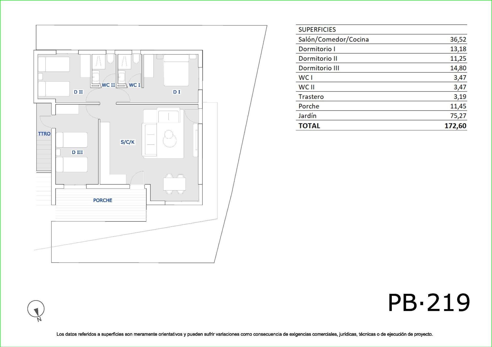 Bungalow in San Miguel de Salinas, Alicante, Spanien 3 Schlafzimmer, 86 m2 Nr. 180030