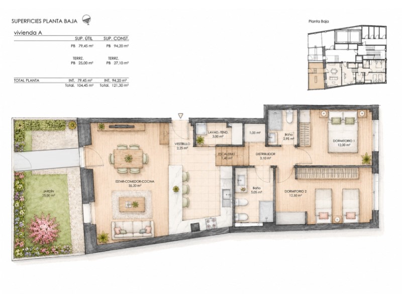 Apartamento en La Coruña, España 2 dormitorios, 94 m2 No. 157321