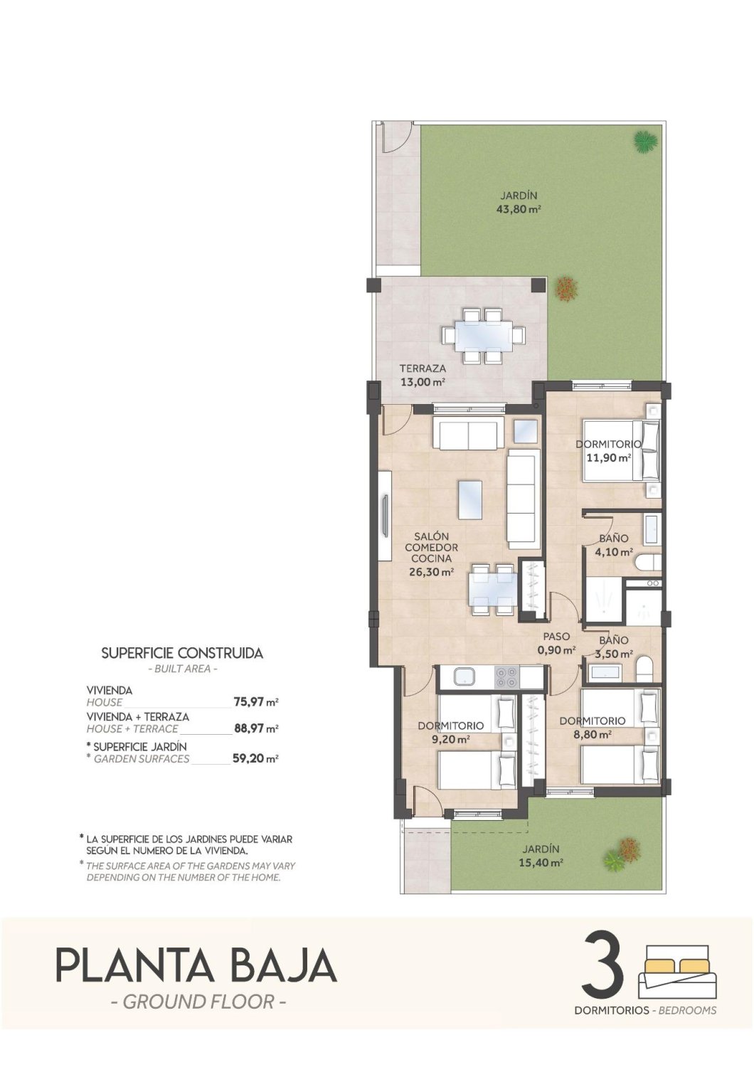 Bungalo San Miguel de Salinas, Alicante, Spānijā 3 istabas, 75 m2 Nr. 141646