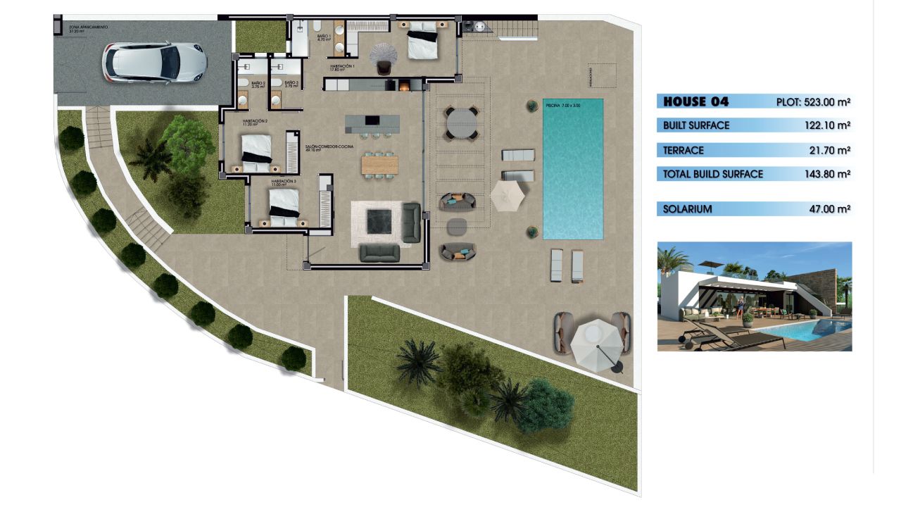Huvila Terrazas De Alicante, Alicante, Espanja 3 makuuhuonetta, 143.8 m2 No. 106021