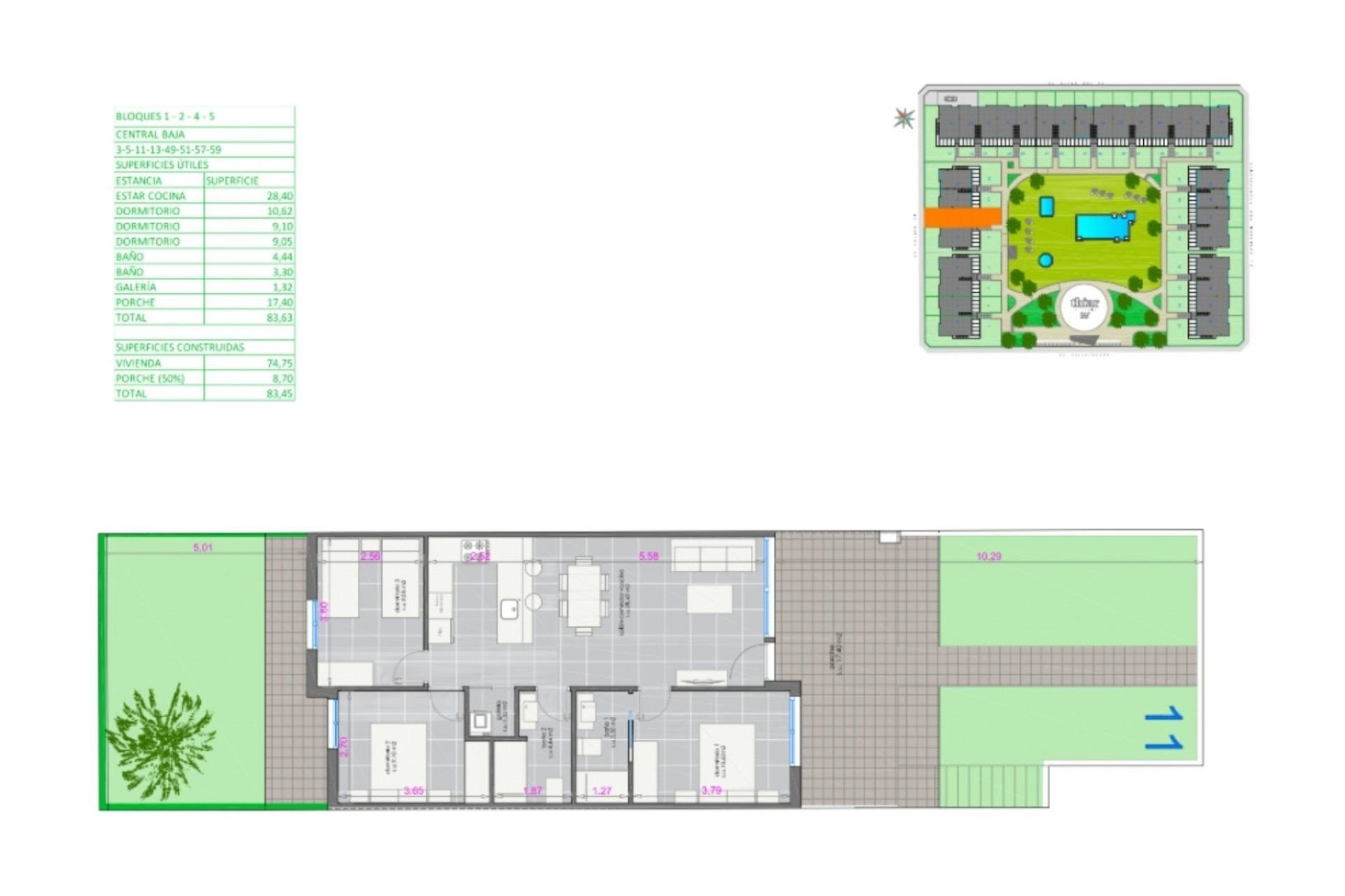 Apartament w Murcia, Hiszpania 3 sypialnie, 83 mkw. nr 191650