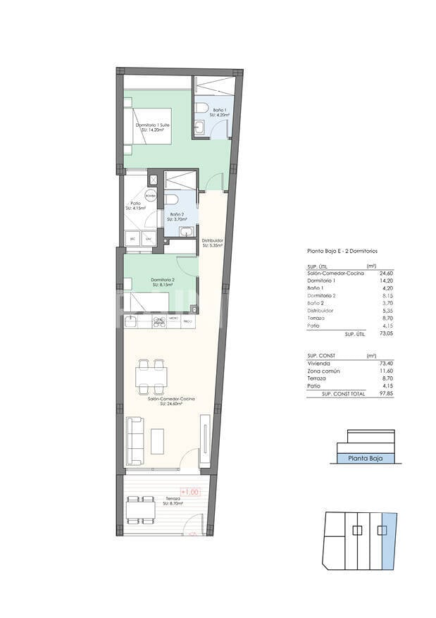 Apartament w Torrevieja, Alicante, Hiszpania 2 sypialnie, 67 mkw. nr 191654