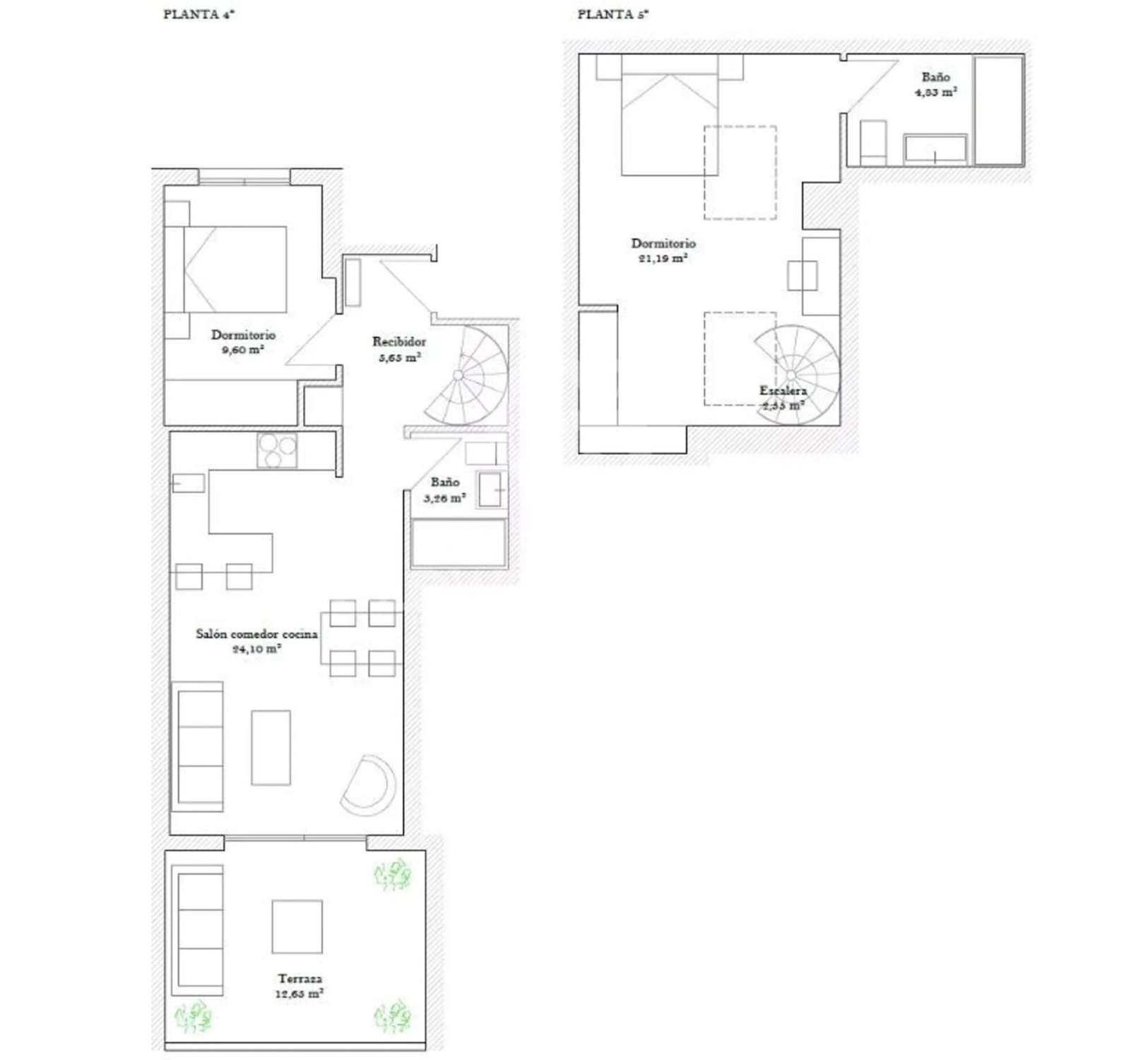 Penthauss Madrid, Spānijā 2 istabas, 114 m2 Nr. 179035