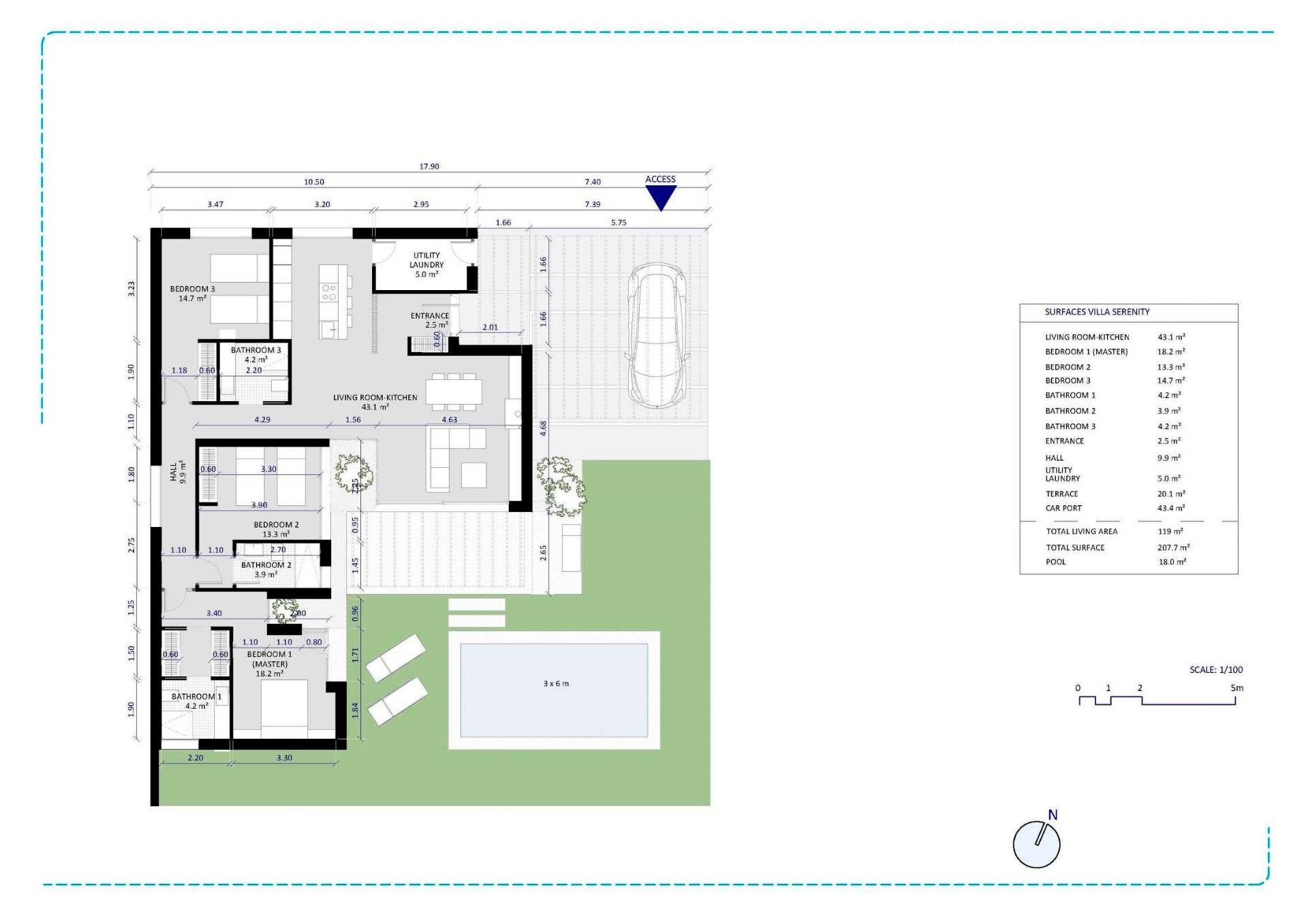 Villa à Banos Y Mendigo, Murcia, Espagne 3 chambres, 119 m2 No. 151766