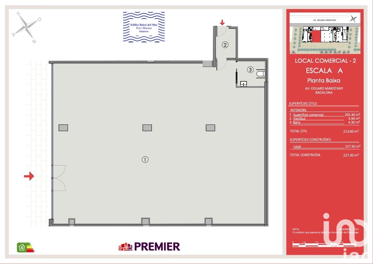 Commercial property in Badalona, Barcelona, Spain 1 bedroom, 227 sq.m. No. 153968
