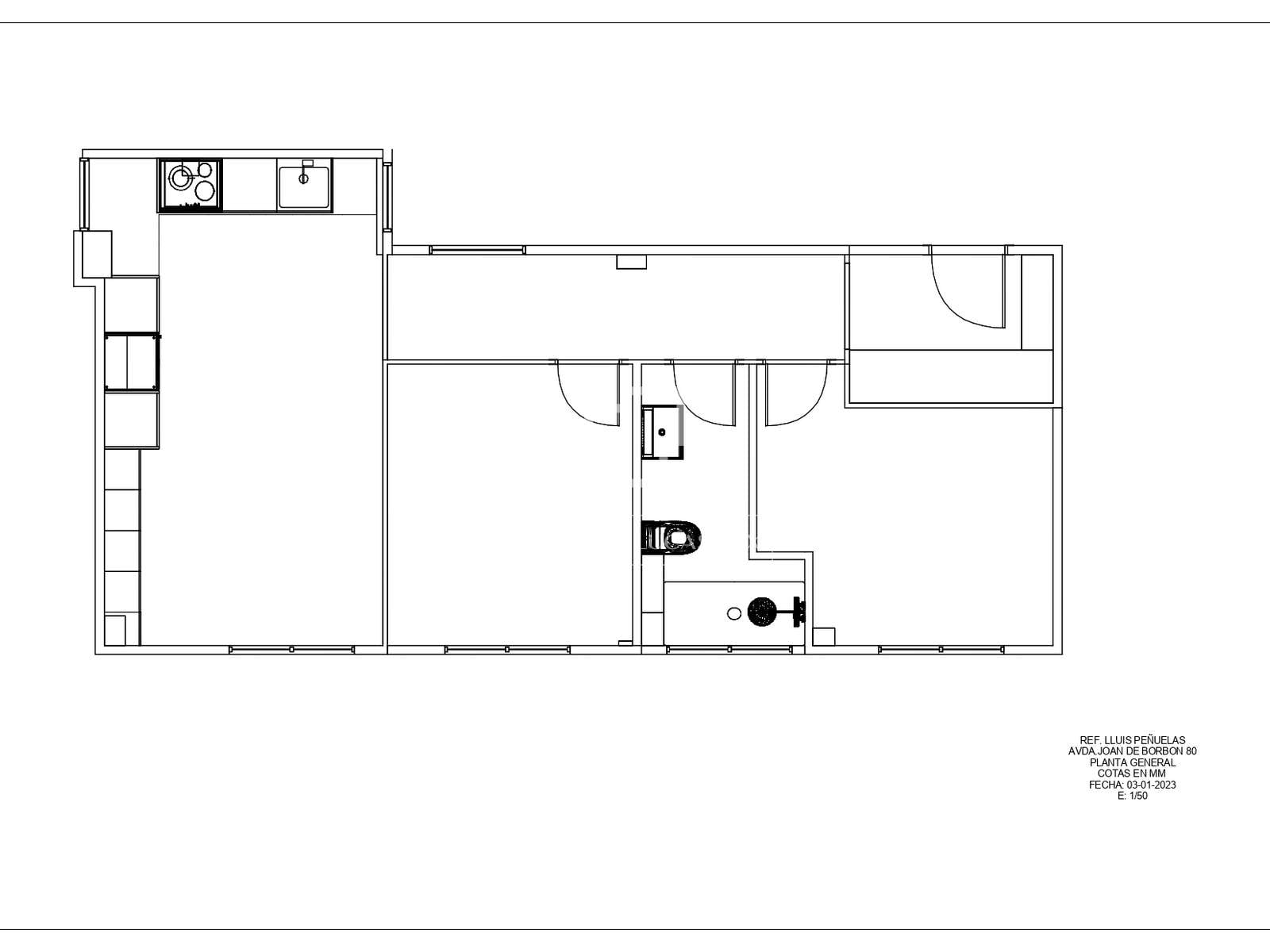Huoneisto Barcelona, Espanja 2 makuuhuonetta, 48 m2 No. 164600