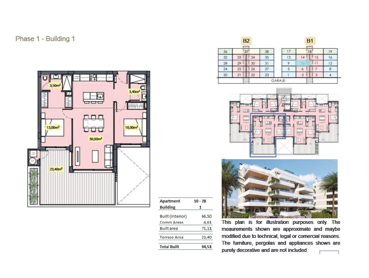 Apartment à Torre-Pacheco, Murcia, Espagne 2 chambres, 71 m2 No. 180362