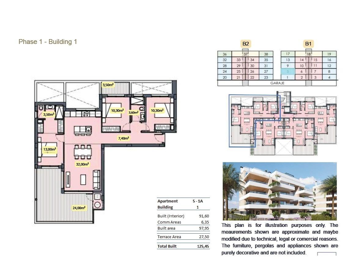 Apartamento en Torre-Pacheco, Murcia, España 3 dormitorios, 97 m2 No. 180363