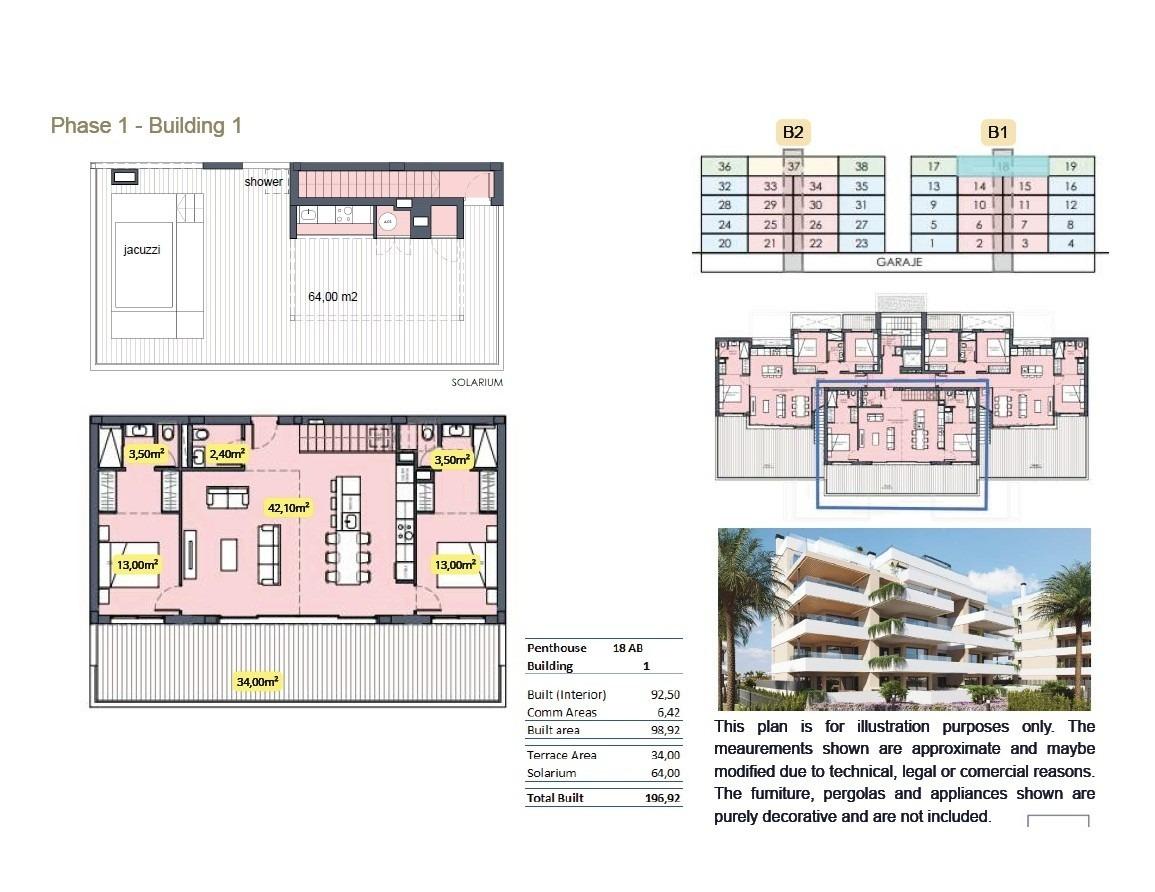 Wohnung in Torre-Pacheco, Murcia, Spanien 2 Schlafzimmer, 98 m2 Nr. 180359