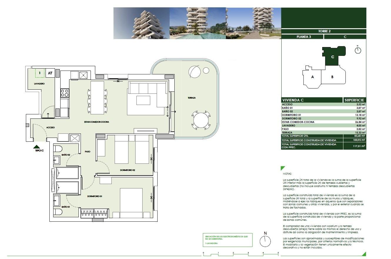 Apartment in Calpe, Alicante, Spain 2 bedrooms, 100 sq.m. No. 147846
