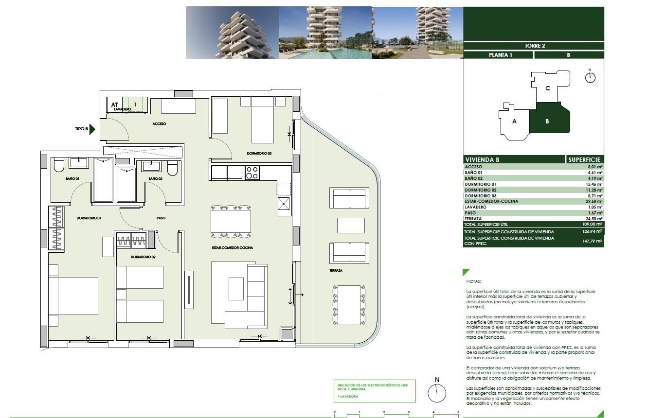 Apartment in Calpe, Alicante, Spain 3 bedrooms, 126 sq.m. No. 147845