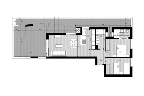 Layout 2 bedroom, 78,87 sq.m. in Lo Marabu Bungalows in Ciudad Quesada, Alicante, Spain №155408