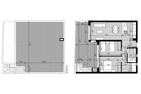 Layout 2 bedroom, 72,9 sq.m. in Lo Marabu Bungalows in Ciudad Quesada, Alicante, Spain №155409
