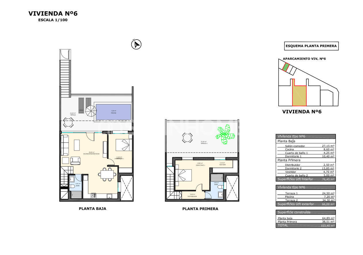 Wohnung in Pilar de la Horadada, Alicante, Spanien 3 Schlafzimmer, 91 m2 Nr. 147629