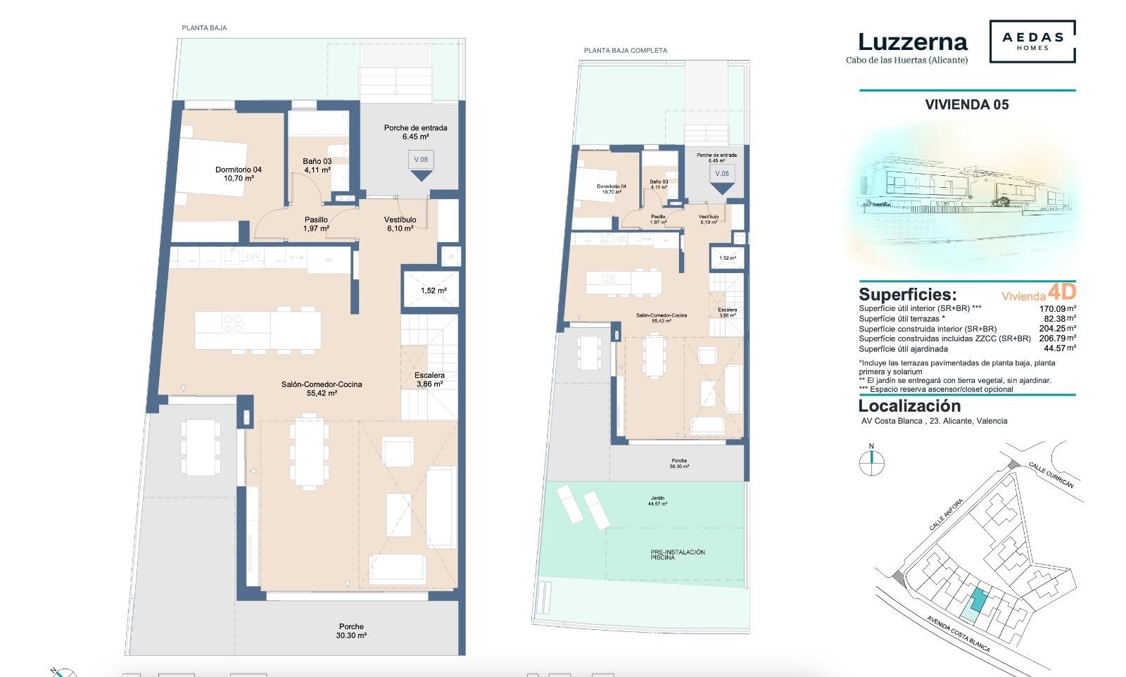 Casa a Alicante, Spagna 4 camere da letto, 207 mq. N° 165561
