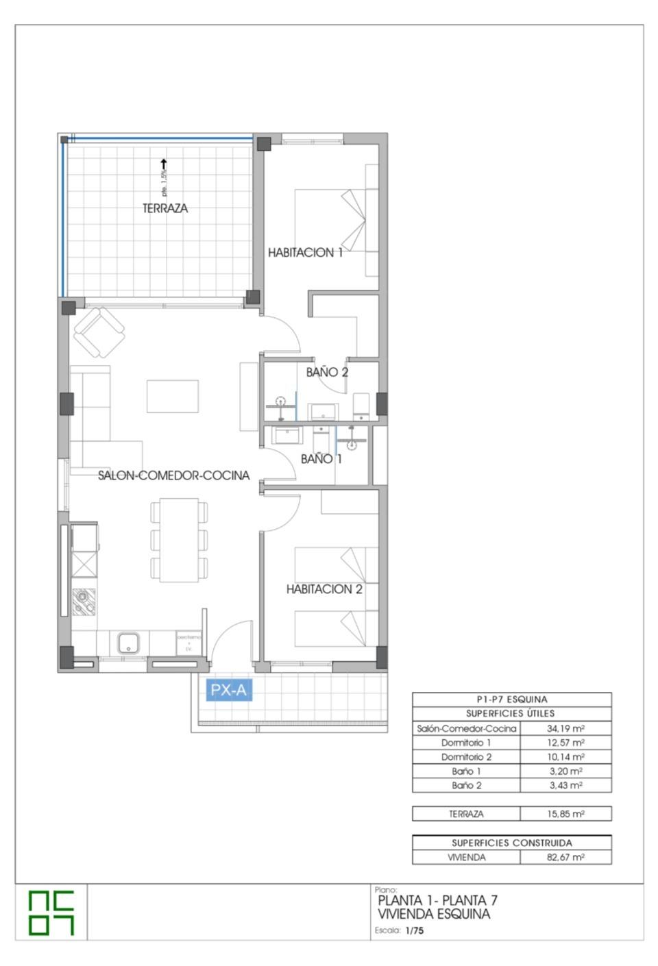 Appartamento a Finestrat, Alicante, Spagna 2 camere da letto, 82.67 mq. N° 165562