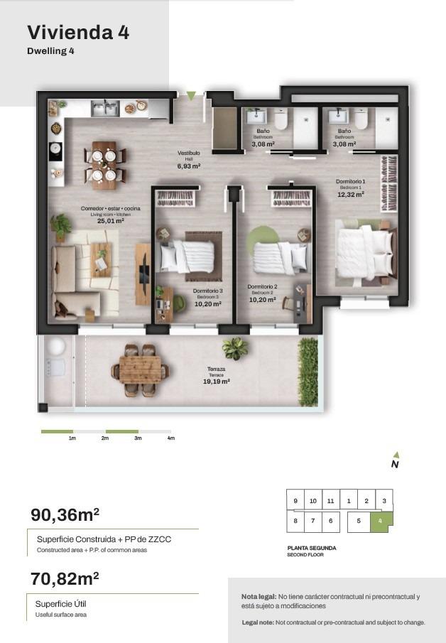 Wohnung in Mojacar, Almeria, Spanien 3 Schlafzimmer, 90 m2 Nr. 194250