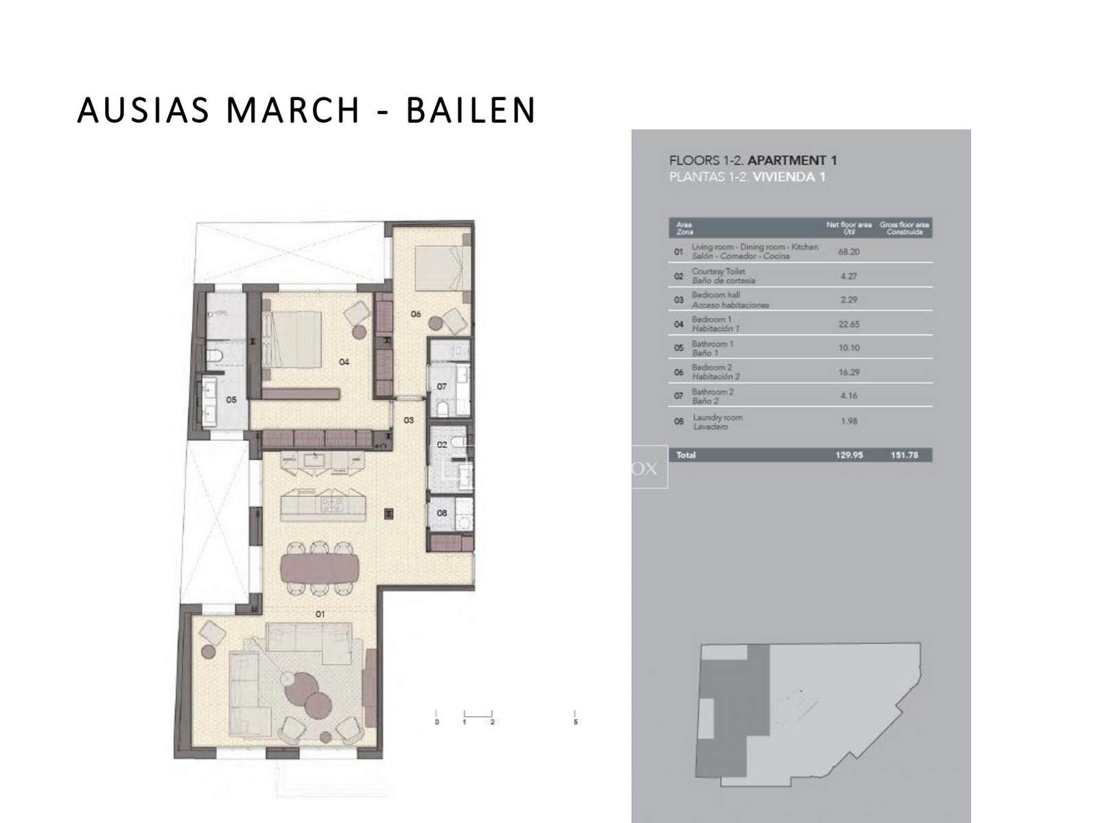 Apartamento en Barcelona, España 2 dormitorios, 151 m2 No. 150924