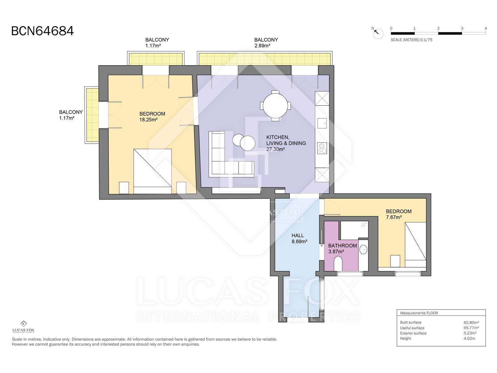 Appartamento a Barcelona, Spagna 2 camere da letto, 82 mq. N° 161390