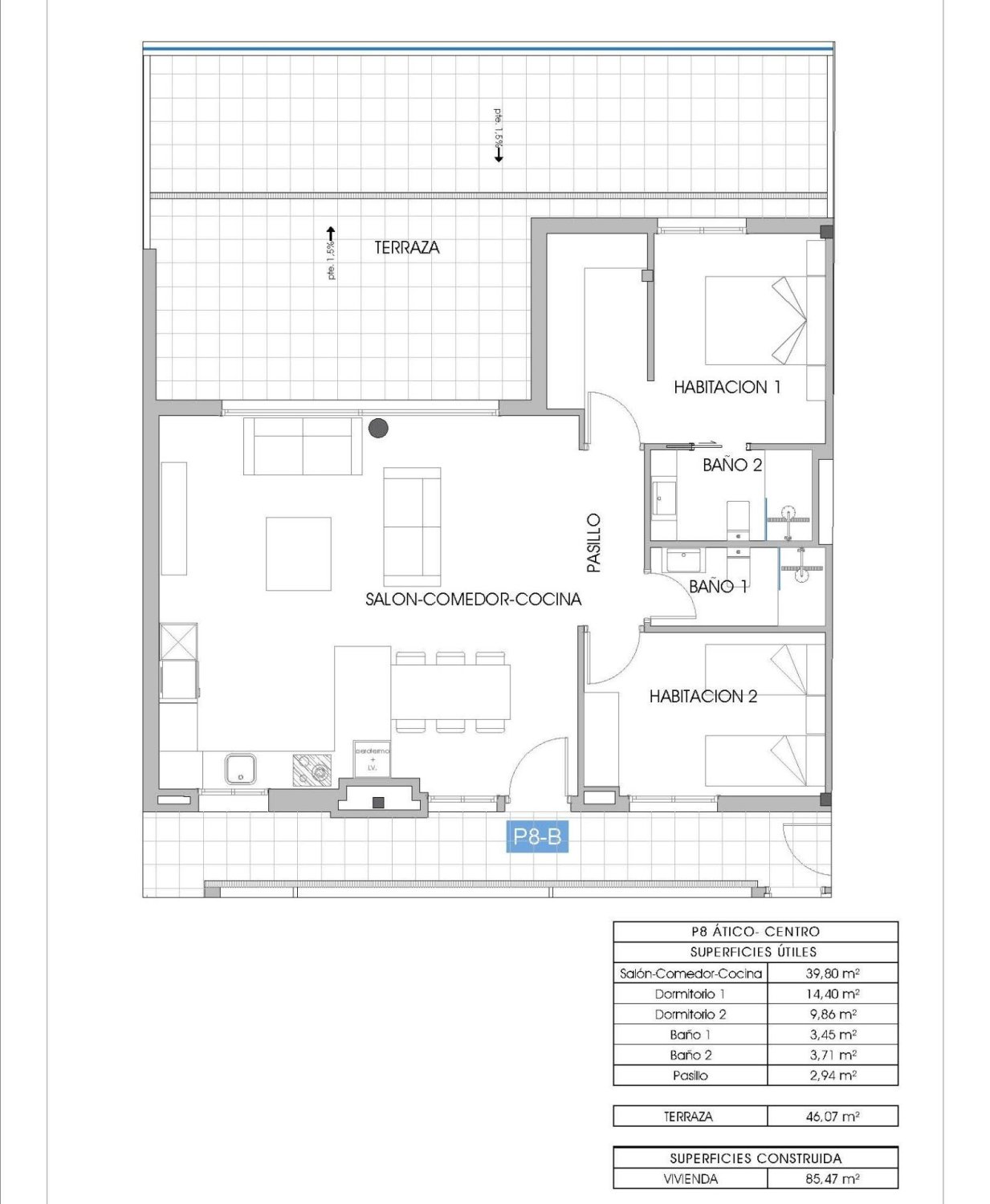 Penthouse w Cala De Finestrat, Alicante, Hiszpania 2 sypialnie, 85 mkw. nr 137603