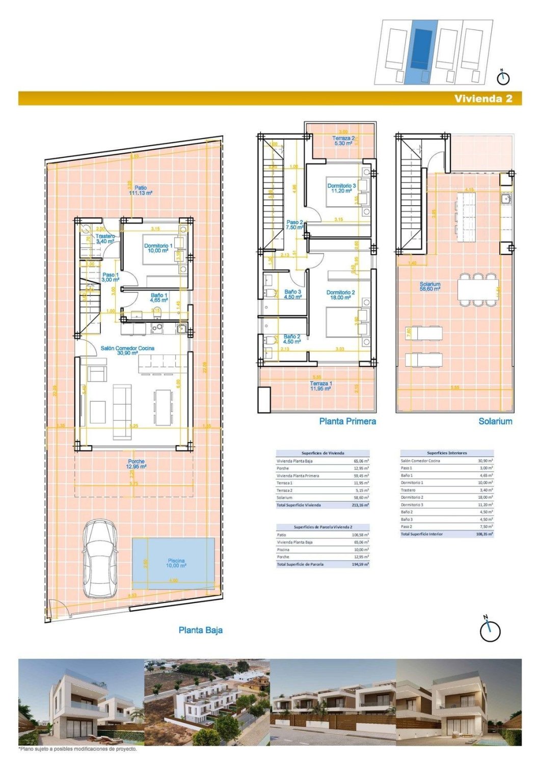 Willa w Pilar de la Horadada, Alicante, Hiszpania 3 sypialnie, 124 mkw. nr 179776