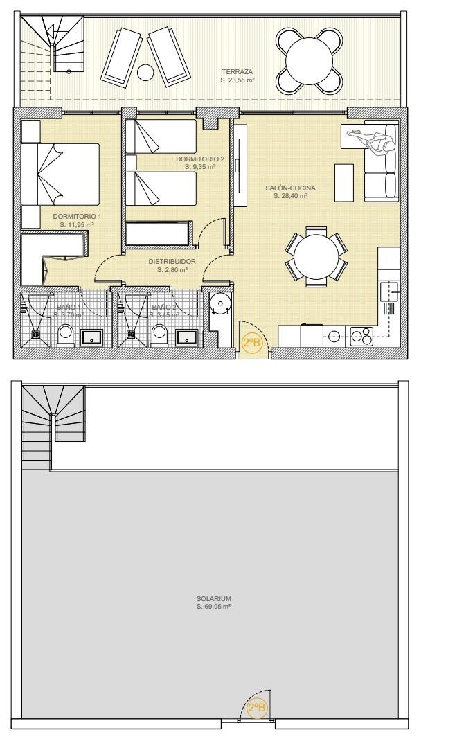 Appartamento a Benidorm, Alicante, Spagna 2 camere da letto, 73 mq. N° 179937
