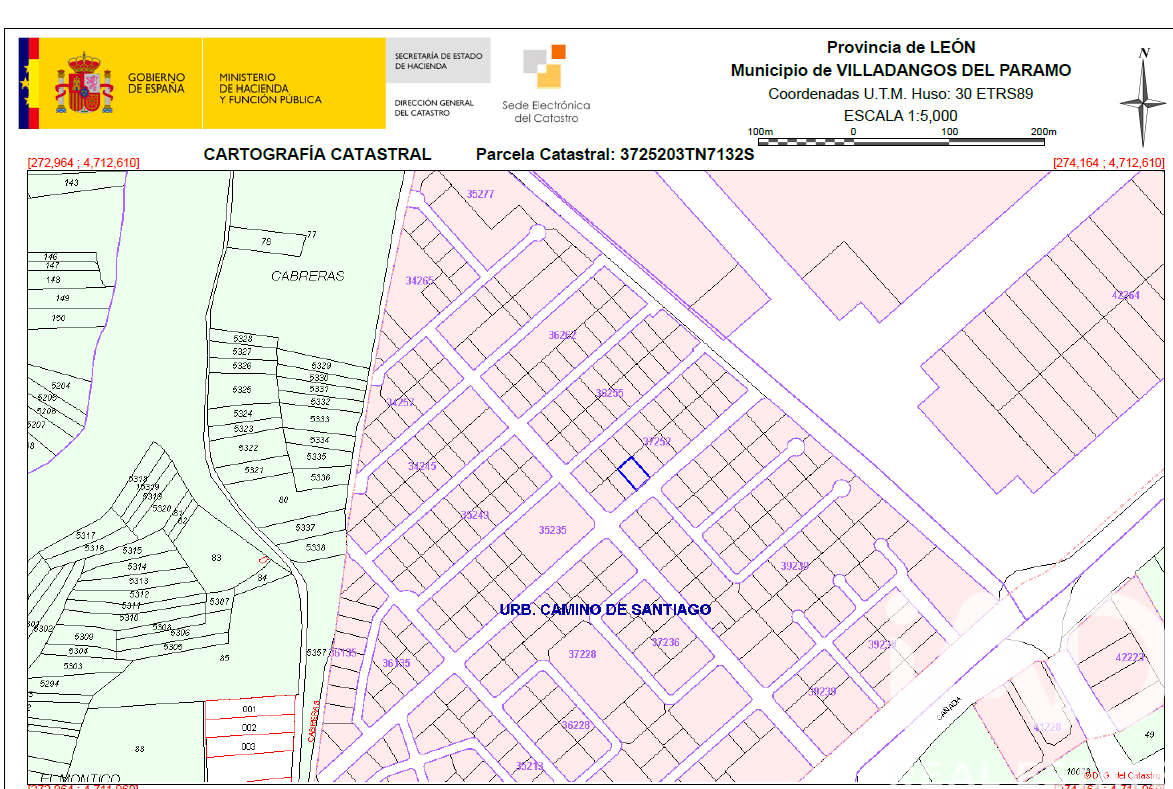 Land in Villadangos del Paramo, Leon, Spanien 580 m2 Nr. 184727