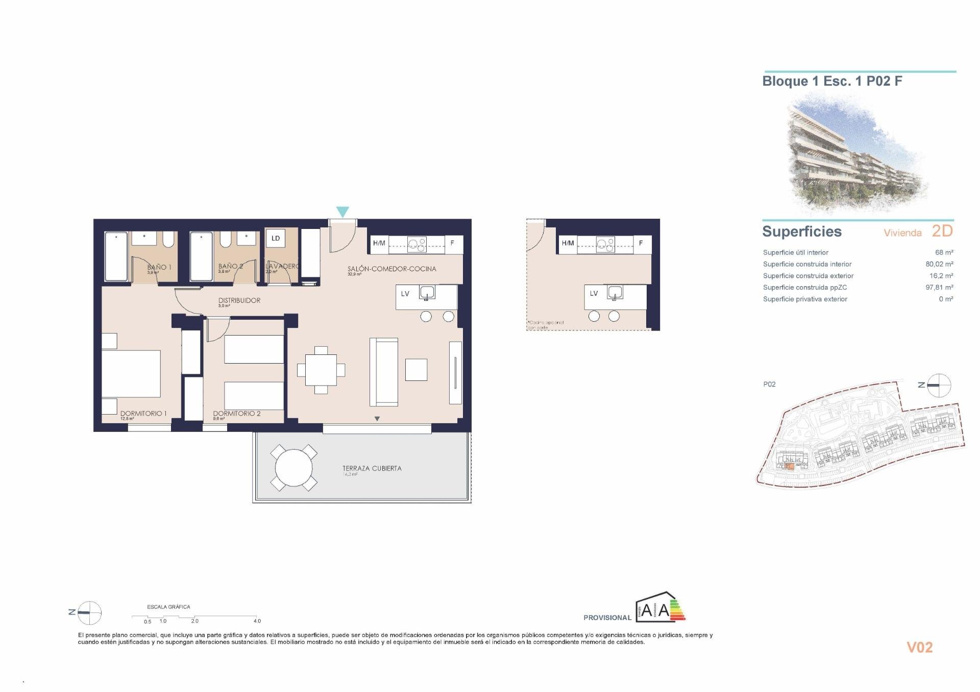 Huoneisto Denia, Alicante, Espanja 2 makuuhuonetta, 80 m2 No. 141740