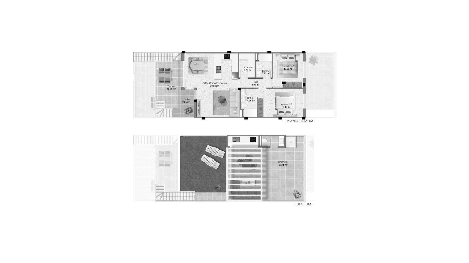 Bungalow i PLAYAMAR XIII, Pilar de la Horadada, Alicante, Spanien 2 sovrum, 146.88 kvm. Nr. 166845