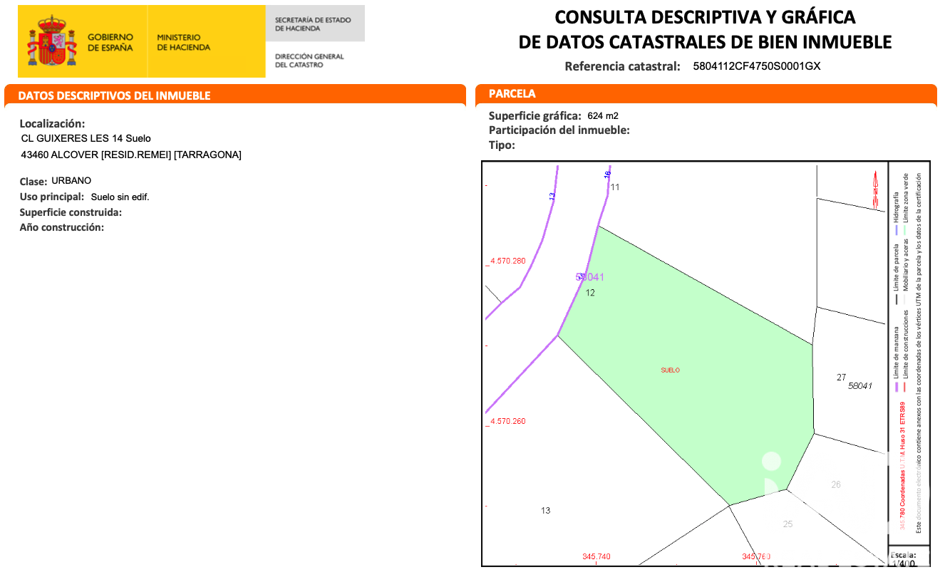 Terreno a Alcover, Tarragona, Spagna 623 mq. N° 195061