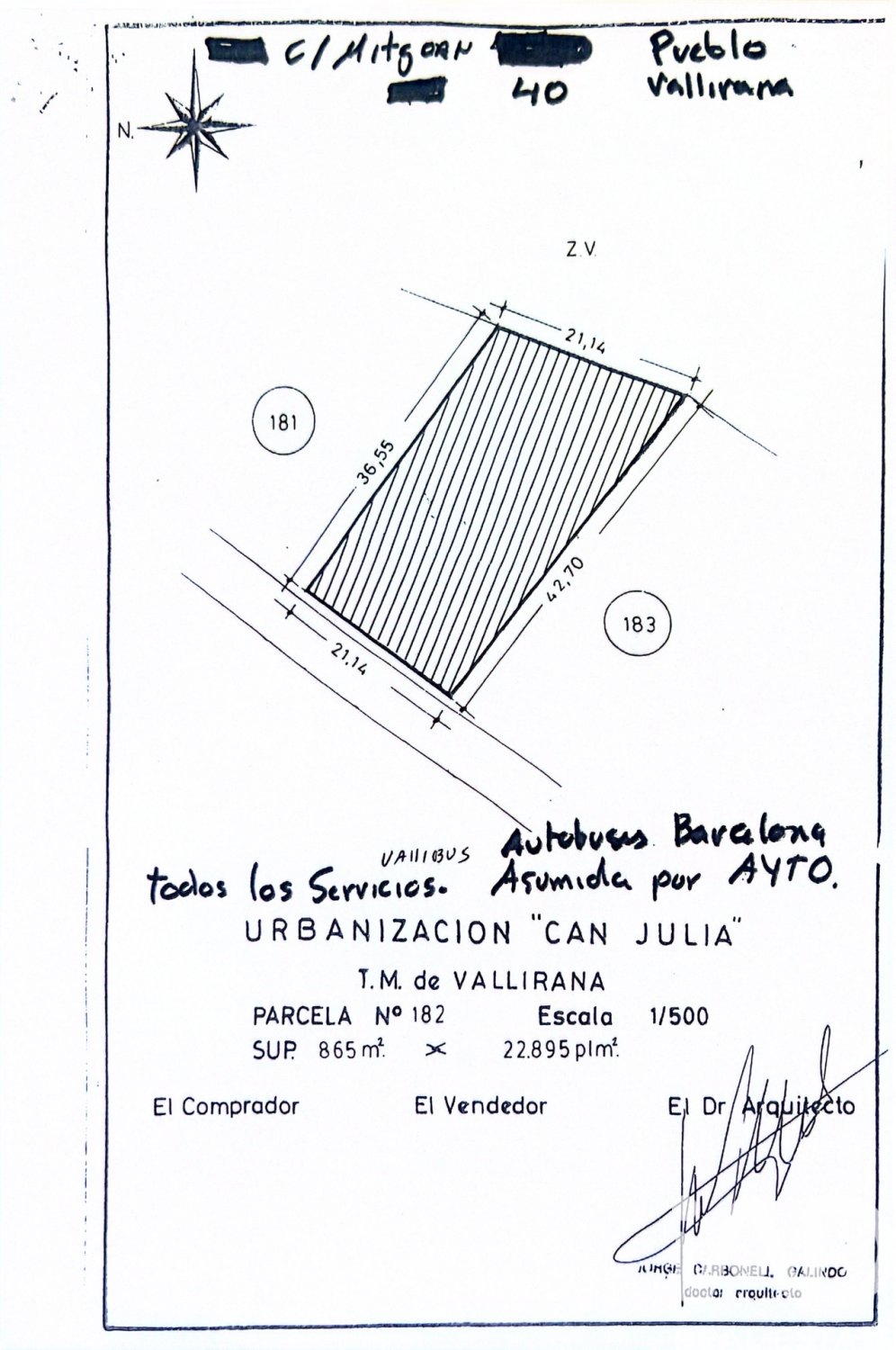 Land plot in Vallirana, Barcelona, Spain 865 sq.m. No. 185323